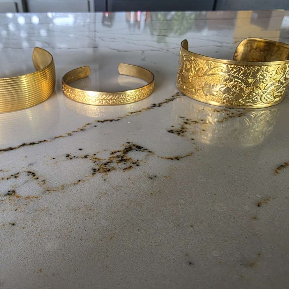 Gold Tone Cuff Bracelet Set By Twisted Silver.